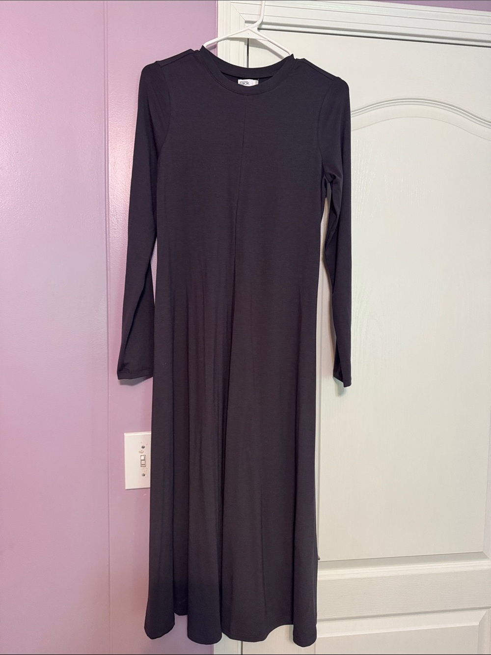Classic Long-Sleeve Black Maxi Dress
